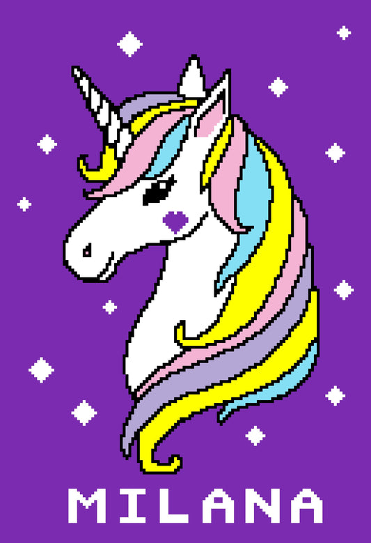 Custom Twin size Unicorn Beauty Graphghan Pattern