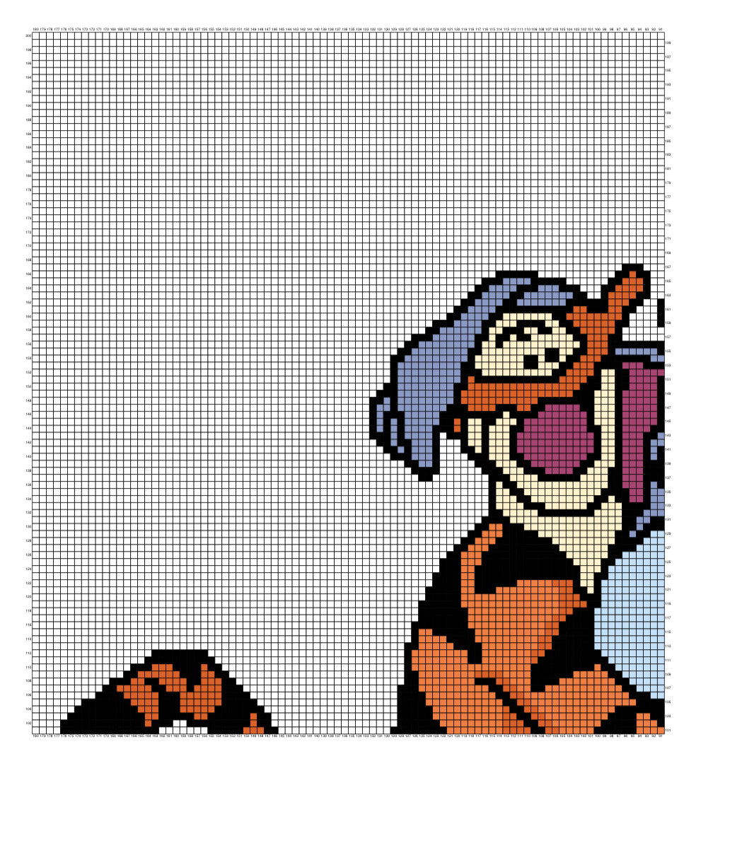 Pooh and friends Graphghan Crochet Pattern