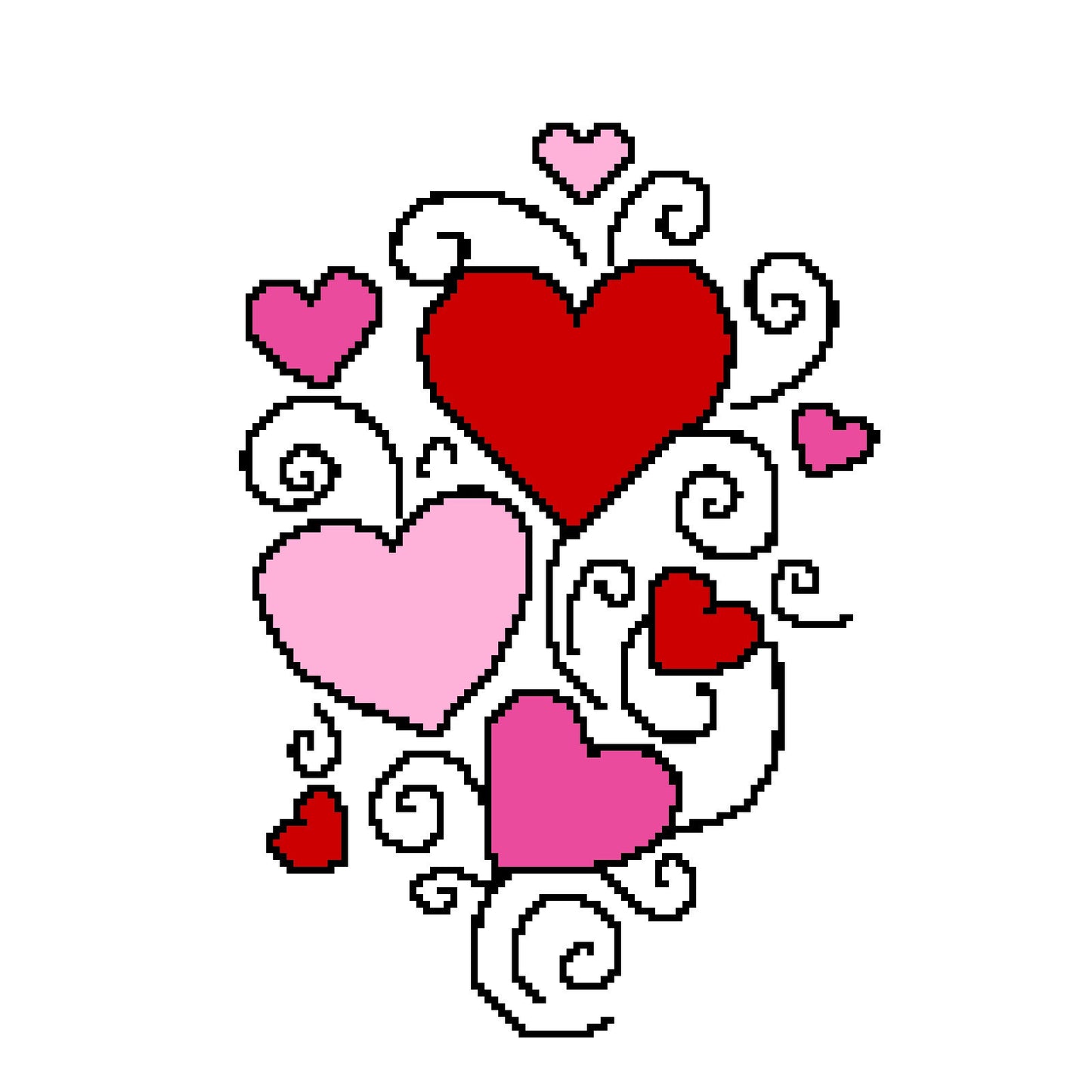 Heart Sparks Graphghan Pattern, Valentines Graphghan