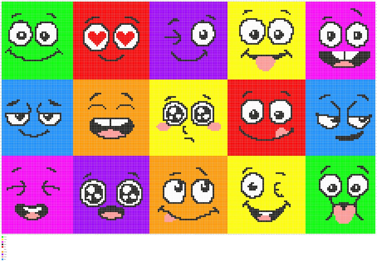 Emotional Rainbow Graphghan Pattern