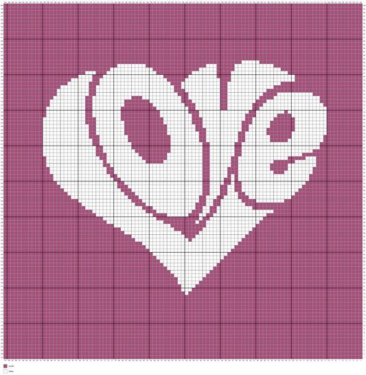 C2c Purple Love Graphghan Pattern-Valentines Pattern, Love crochet