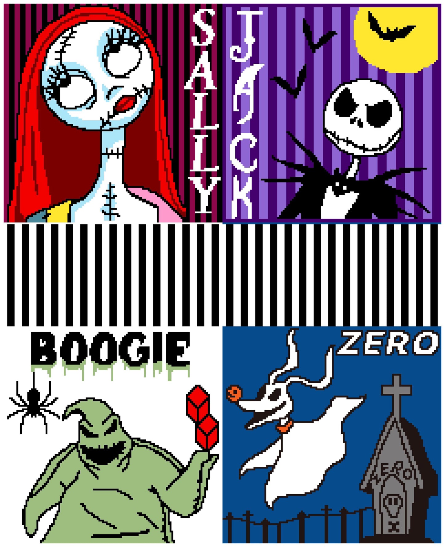 Spooky Characters  3 options Graphghan Crochet Pattern ( leaving end of October) NBC