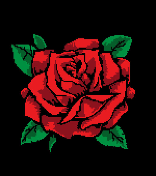 Red Rose Graphghan Pattern