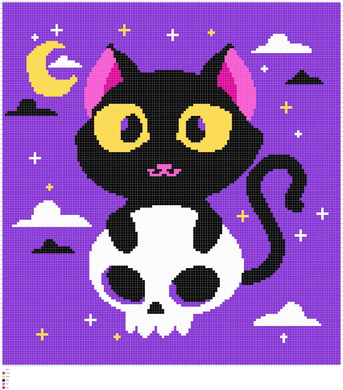 Spooky Cat Graphghan Pattern