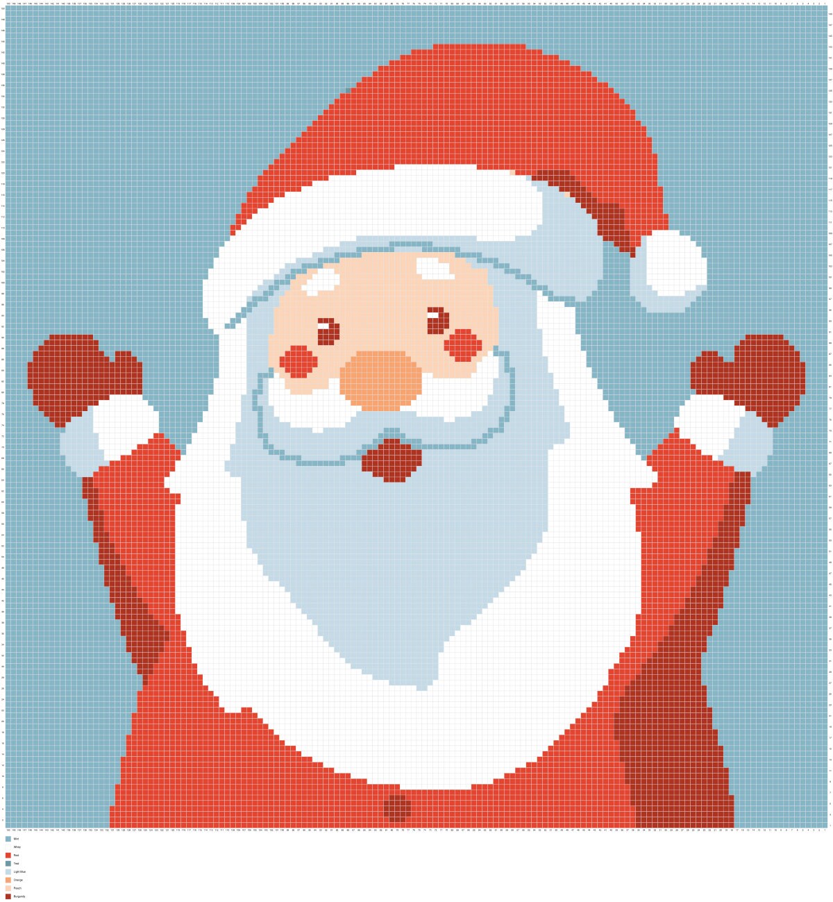 Santa Graphghan Pattern Christmas