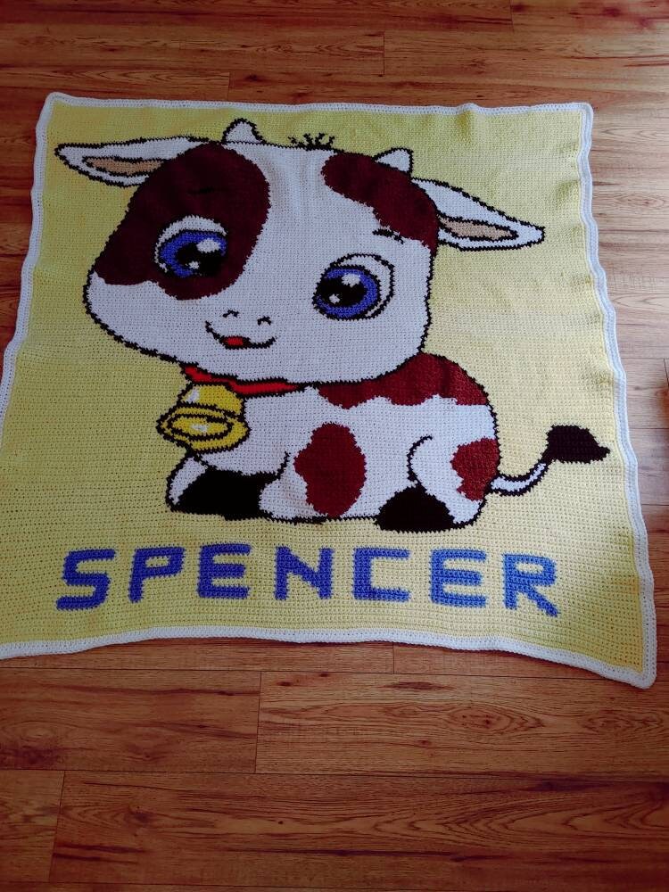 Baby Cow Graphghan Pattern