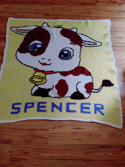 Baby Cow Graphghan Pattern