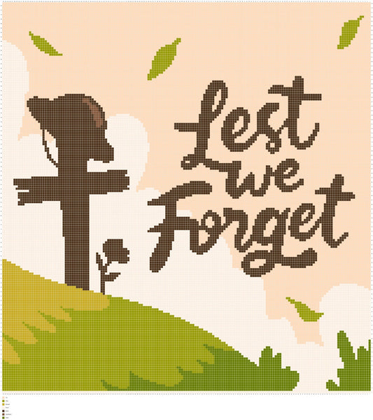 Lest We Forget Cross Remembrance Day  Pattern