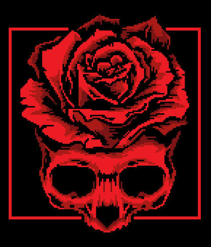 Rose Skull Graphghan Pattern