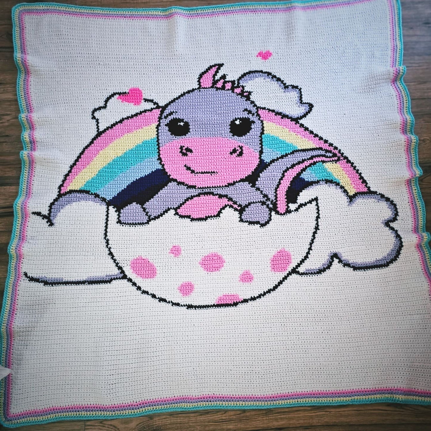 Dino egg Graphghan Crochet Pattern