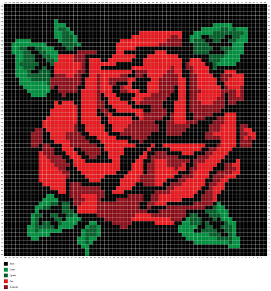 Red Rose C2C Graphghan Pattern