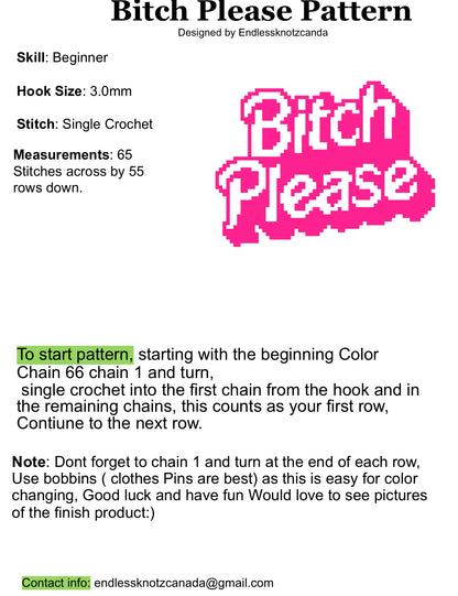 Bitch Please Graphghan Crochet Pattern