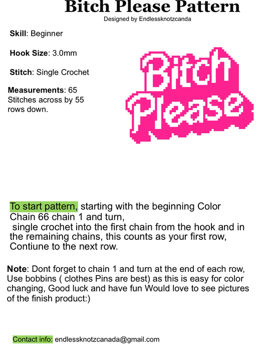 Bitch Please Graphghan Crochet Pattern