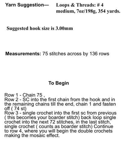 Ghost Face Panel  Over-lay Mosaic Crochet Pattern Graphghan