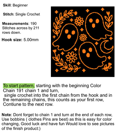Ghosts Darkness Graphghan Crochet Pattern