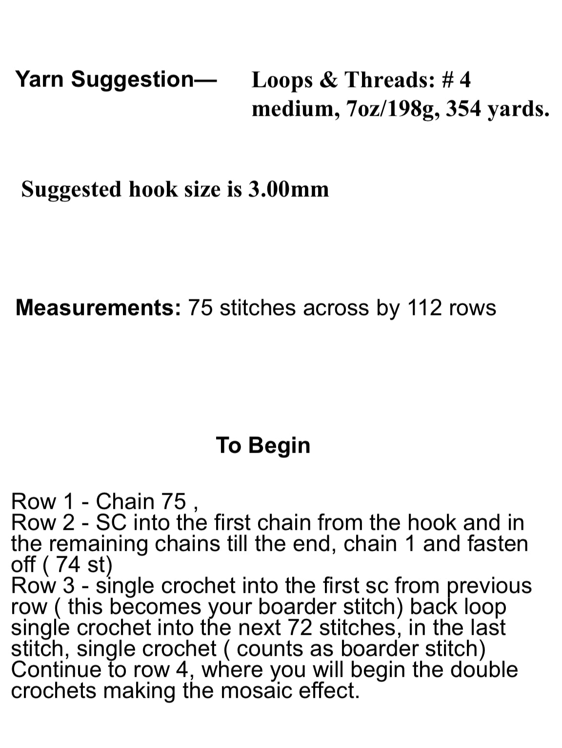 Micheal Over-lay Mosaic Crochet Pattern Graphghan