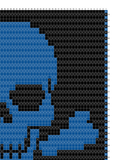 Skull Panel  Over-lay Mosaic Crochet Pattern Graphghan