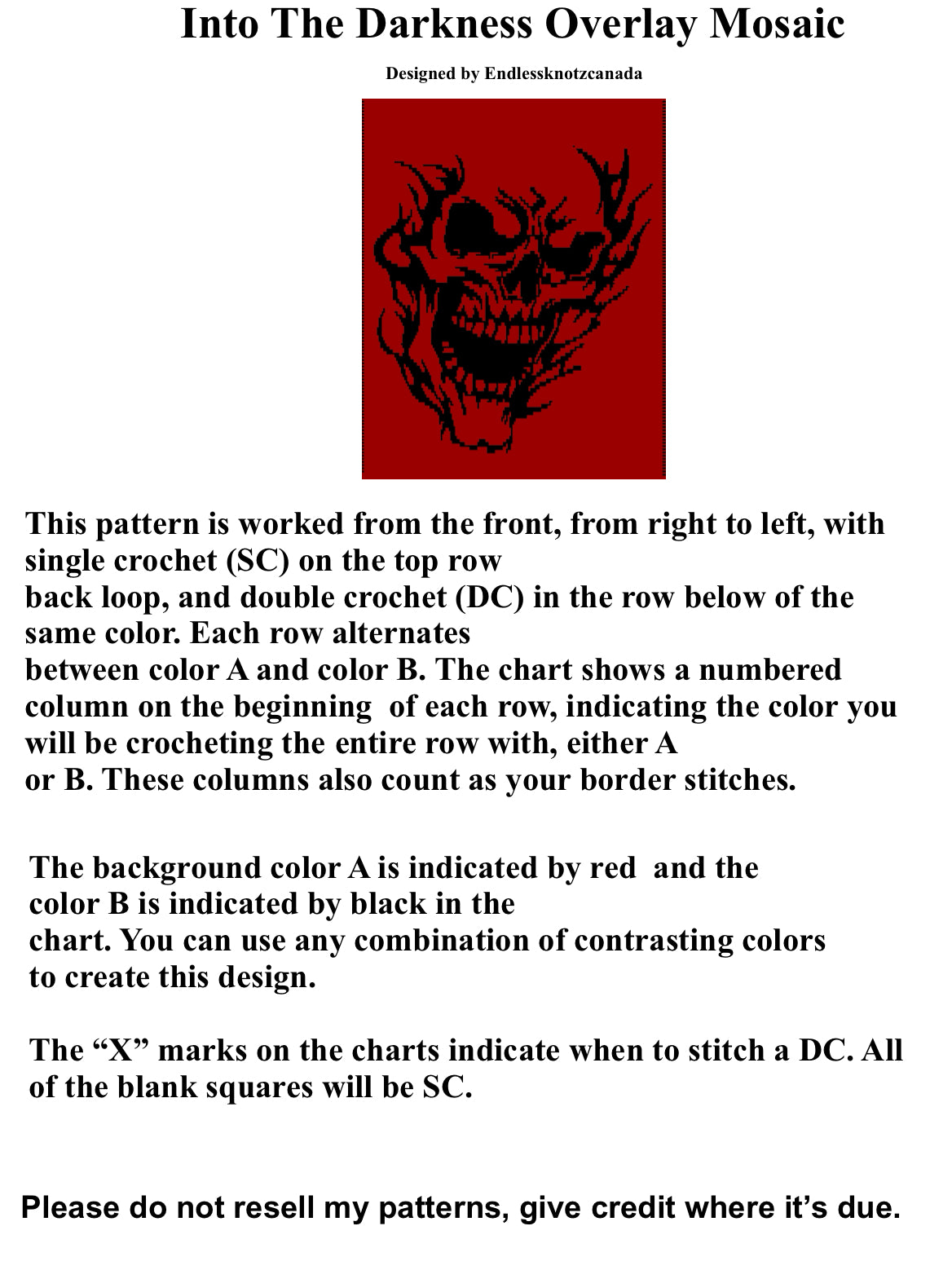 Into The Darkness Over-lay Mosaic Crochet Pattern Graphghan