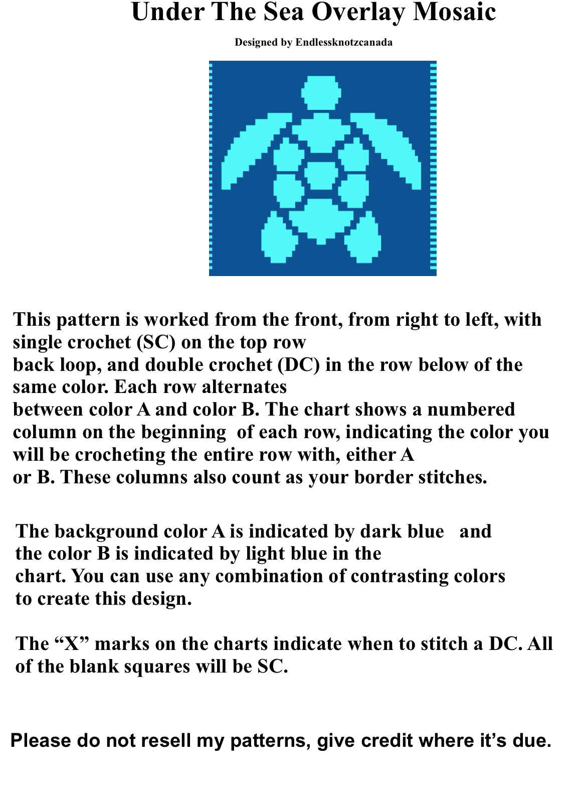 Under The Sea Over-lay Mosaic Crochet Pattern Graphghan