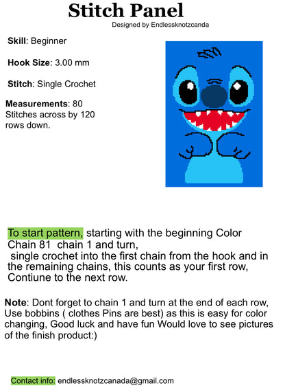Stitch Panel Crochet Graphghan Pattern