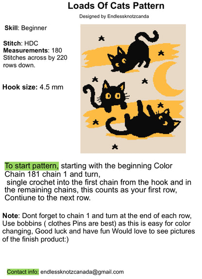 Loads of Cats Graphghan Crochet Pattern