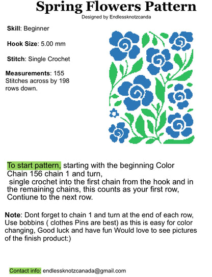 Spring Flowers Graphghan Crochet Pattern