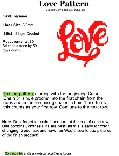 Love Graphghan Crochet Pattern