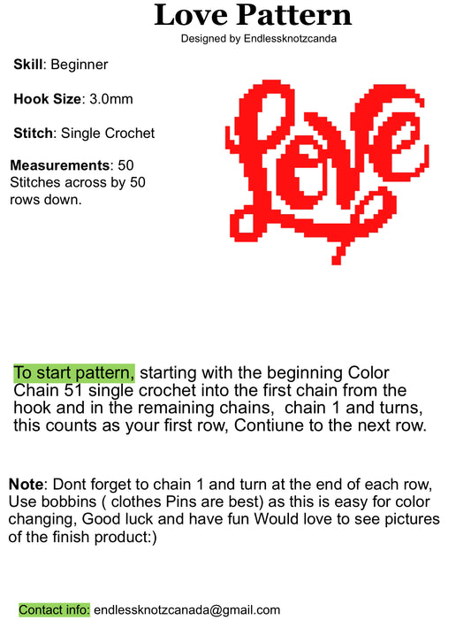Love Graphghan Crochet Pattern