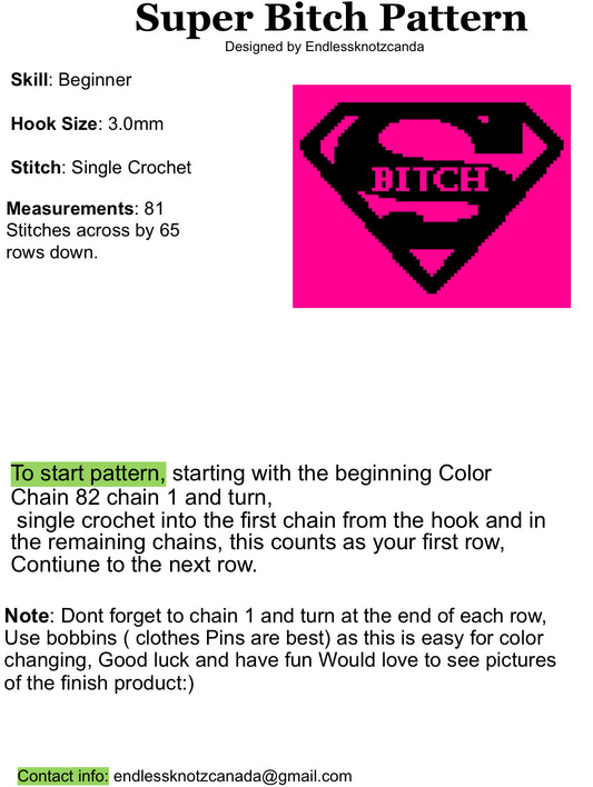 Super Bitch Graphghan Crochet Pattern