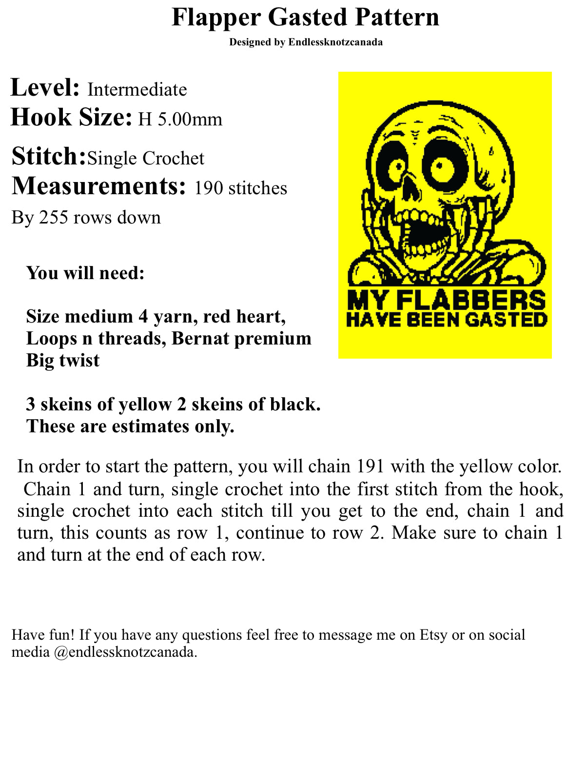 Flabber Gasted Crochet Graphghan Pattern