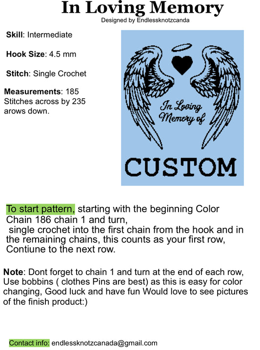 In Loving Memory Custom Crochet Graphghan Pattern