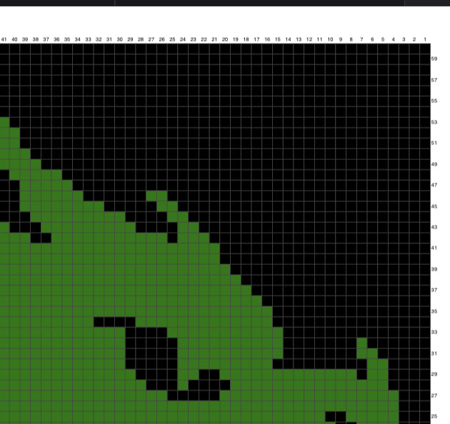 Dragon Head Graphghan Crochet Small Panel - Beginner Friendly
