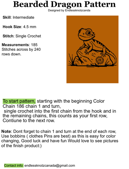 Bearded Dragon Graphghan Crochet Pattern