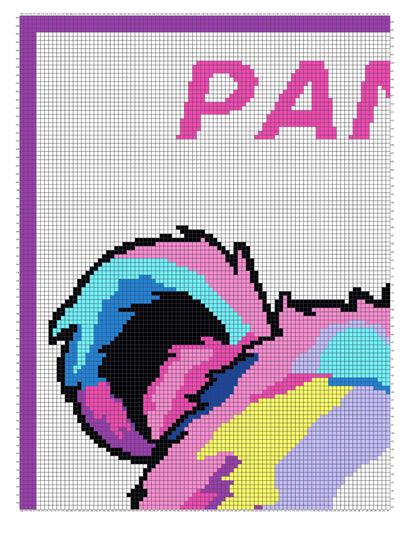 Colorful Panda Crochet Graphghan Pattern Blanket