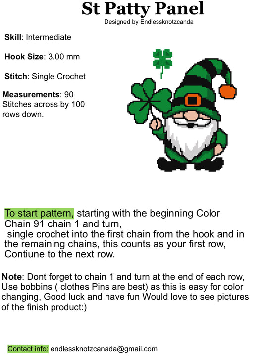 St patty Graphghan Crochet Pattern