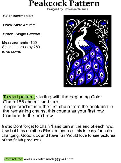 Peakcock Graphghan Crochet Pattern