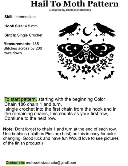 Hail To Moth Graphghan Crochet Pattern