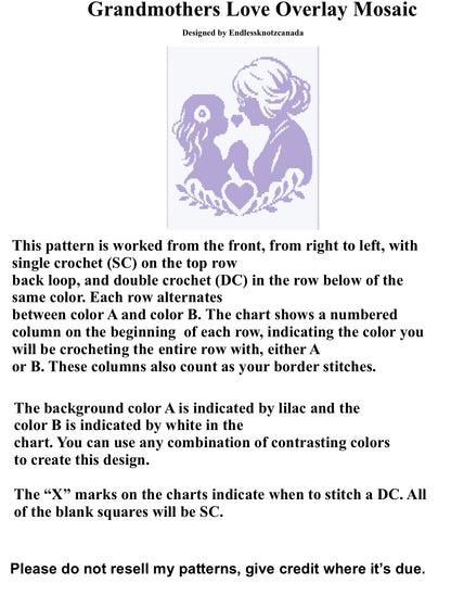 Grandmothers Love Over-lay Mosaic Crochet Pattern Graphgan