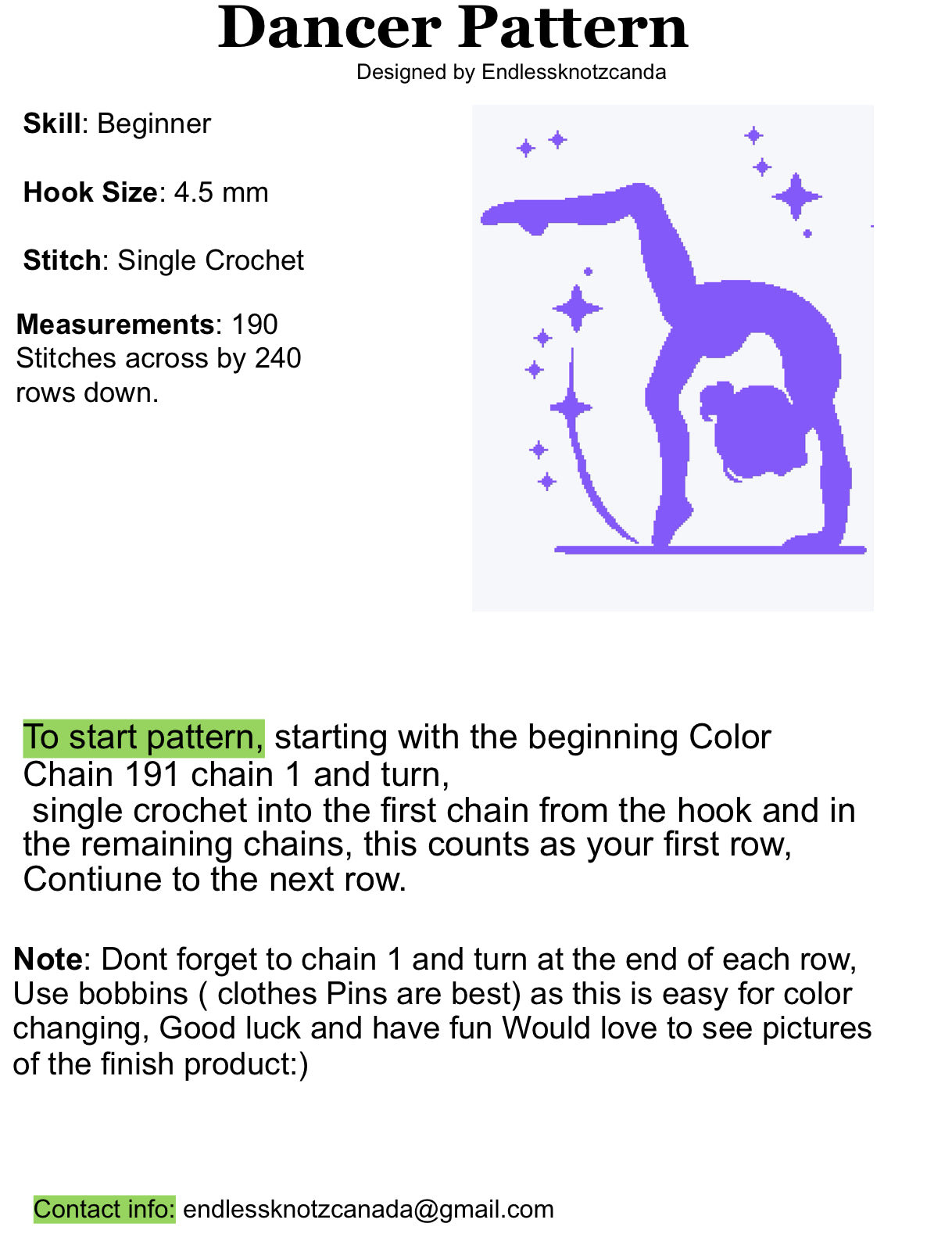 Dancer Graphghan Crochet Pattern