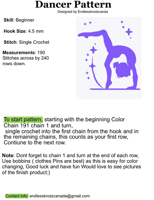 Dancer Graphghan Crochet Pattern