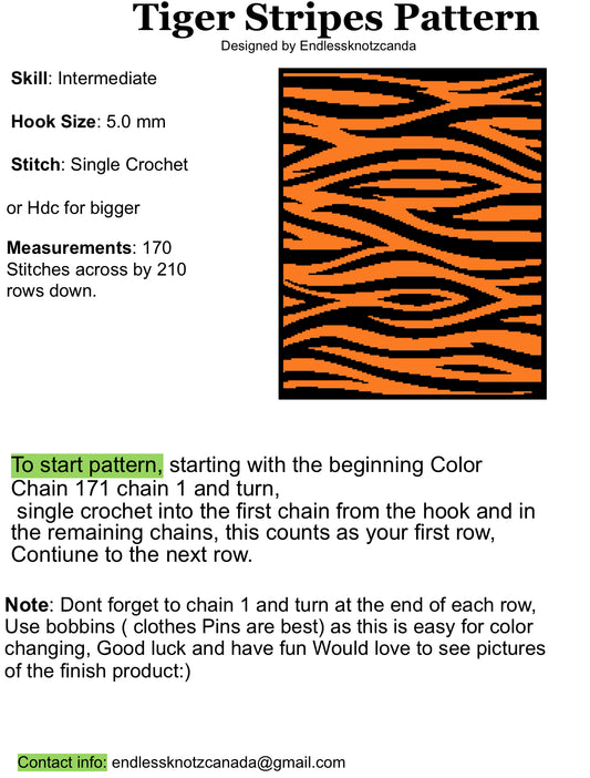 Tiger stripes crochet Graphghan pattern