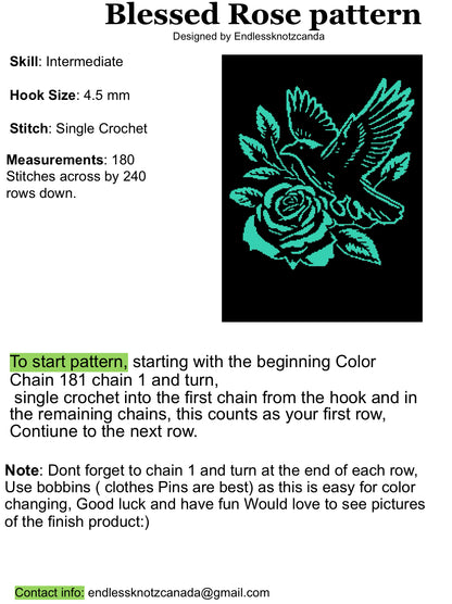 Blessed Rose Crochet Graph Pattern