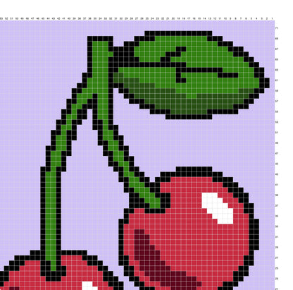 Cherry Graphghan Crochet Small Panel - Beginner Friendly