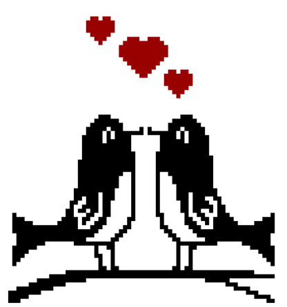Kissy Birds Pillow Graphghan Crochet