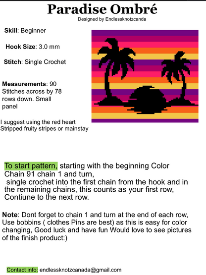 paradise Ombré Crochet Graphghan Pattern