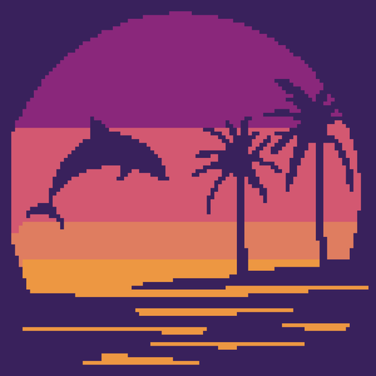 Sunset Dolphin Crochet Graphghan Pattern