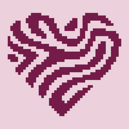 Zebra Heart pillow/Tapestry Graphghan Crochet Pattern