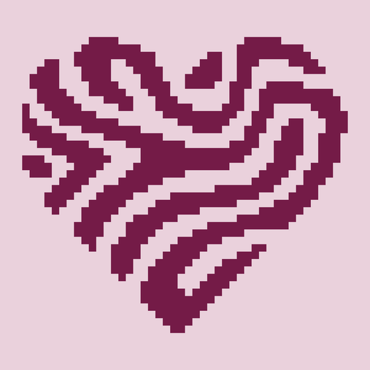 Zebra Heart pillow/Tapestry Graphghan Crochet Pattern