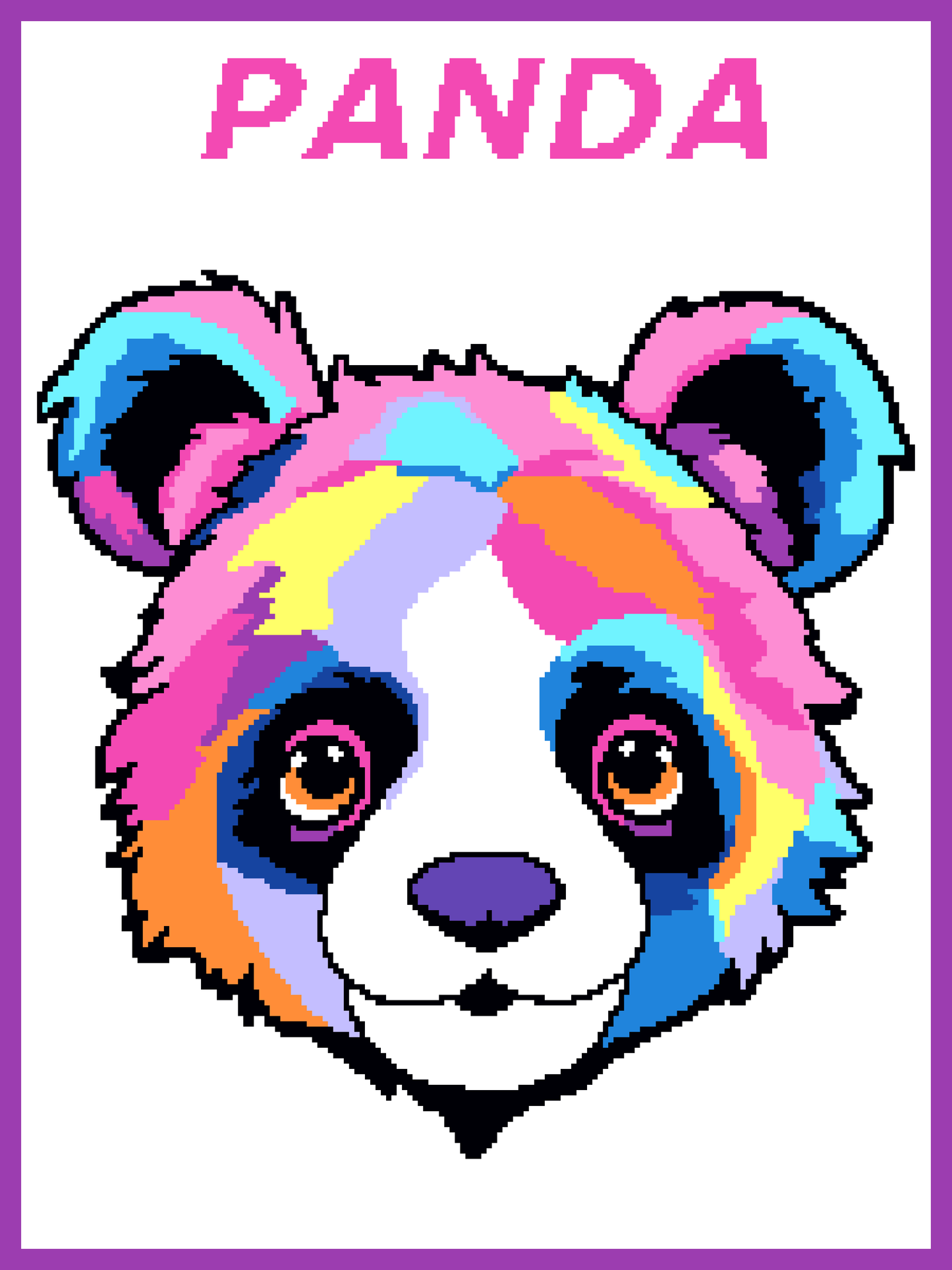 Colorful Panda Crochet Graphghan Pattern Blanket