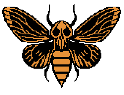 Moth Skull Graphghan Crochet Panel Pattern